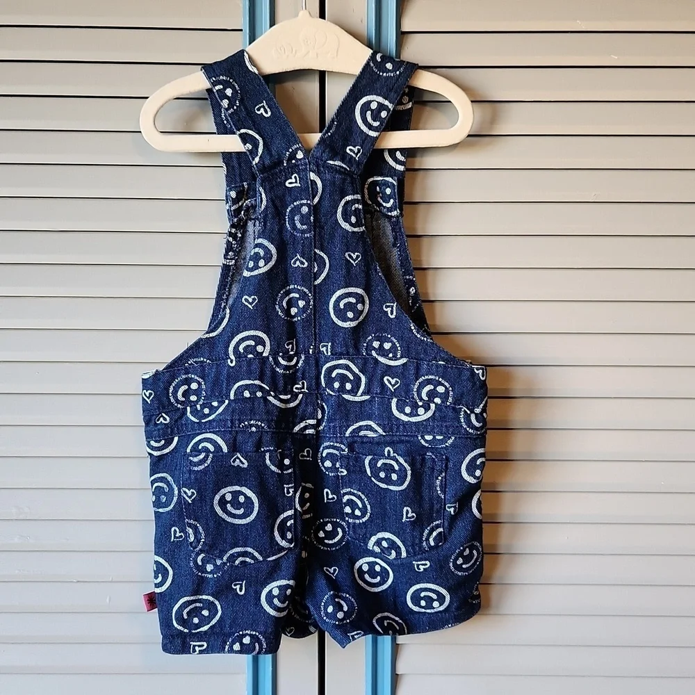 Delia's Baby Smiley Face Denim Overalls